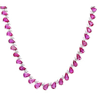 Ruchi New York - Zafiro Pink Sapphire Necklace in 18K White Gold