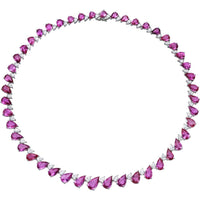 Ruchi New York - Zafiro Pink Sapphire Necklace in 18K White Gold