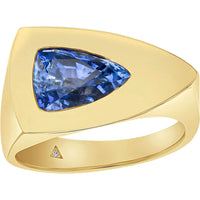 Ruchi New York - Zahi Trillion Blue Sapphire Ring with Hidden Diamond in 18K Yellow Gold - Ruchi New York