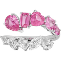 Ruchi New York - Zinnia Pink Sapphire Wrap Ring in 18K White Gold
