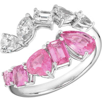 Ruchi New York - Zinnia Pink Sapphire Wrap Ring in 18K White Gold