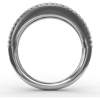Sapphire and Diamond Band with Round Sapphires and Pavé Diamond Accents by Fana - 1.49 Carat Total Gemstone Weight