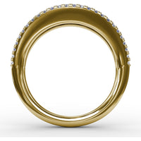 Sapphire and Diamond Band with Round Sapphires and Pavé Diamond Accents by Fana - 1.49 Carat Total Gemstone Weight