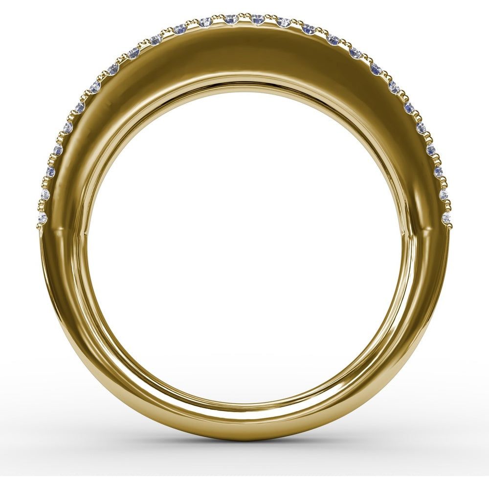 Sapphire and Diamond Band with Round Sapphires and Pavé Diamond Accents by Fana - 1.49 Carat Total Gemstone Weight