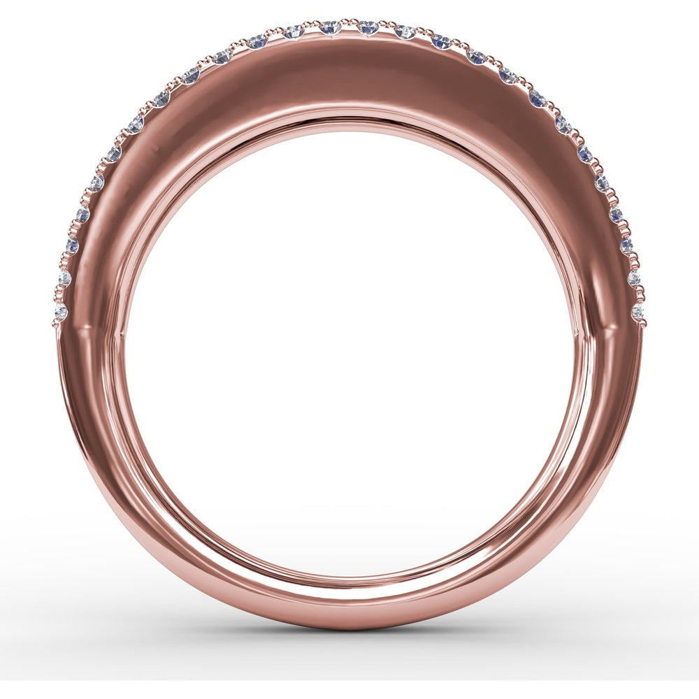 Sapphire and Diamond Band with Round Sapphires and Pavé Diamond Accents by Fana - 1.49 Carat Total Gemstone Weight