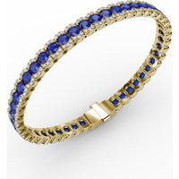 Sapphire and Diamond Halo Bracelet with Round Blue Sapphires by Fana - 12.60 Carat Total Gemstone Weight