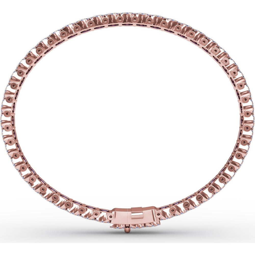 Sapphire and Diamond Halo Bracelet with Round Blue Sapphires by Fana - 12.60 Carat Total Gemstone Weight
