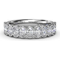 Scalloped Bezel-Set Round Diamond Wedding Band by Fana - 1.30 Carat Total Diamond Weight