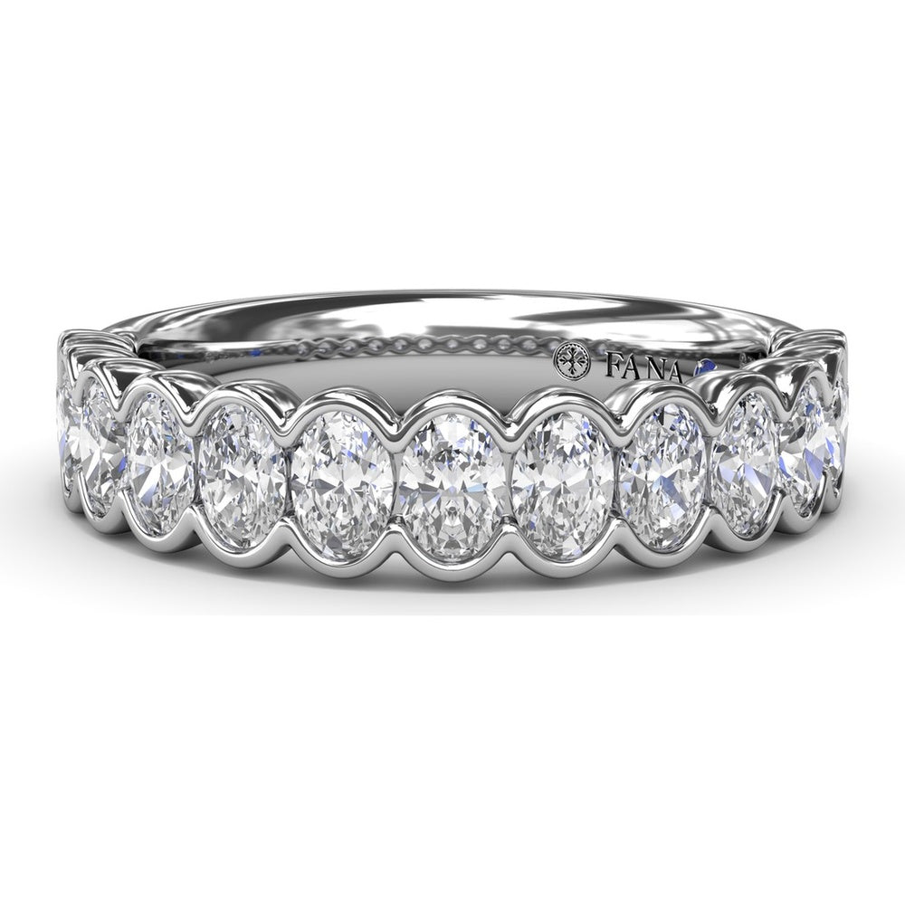 Scalloped Bezel-Set Round Diamond Wedding Band by Fana - 1.30 Carat Total Diamond Weight