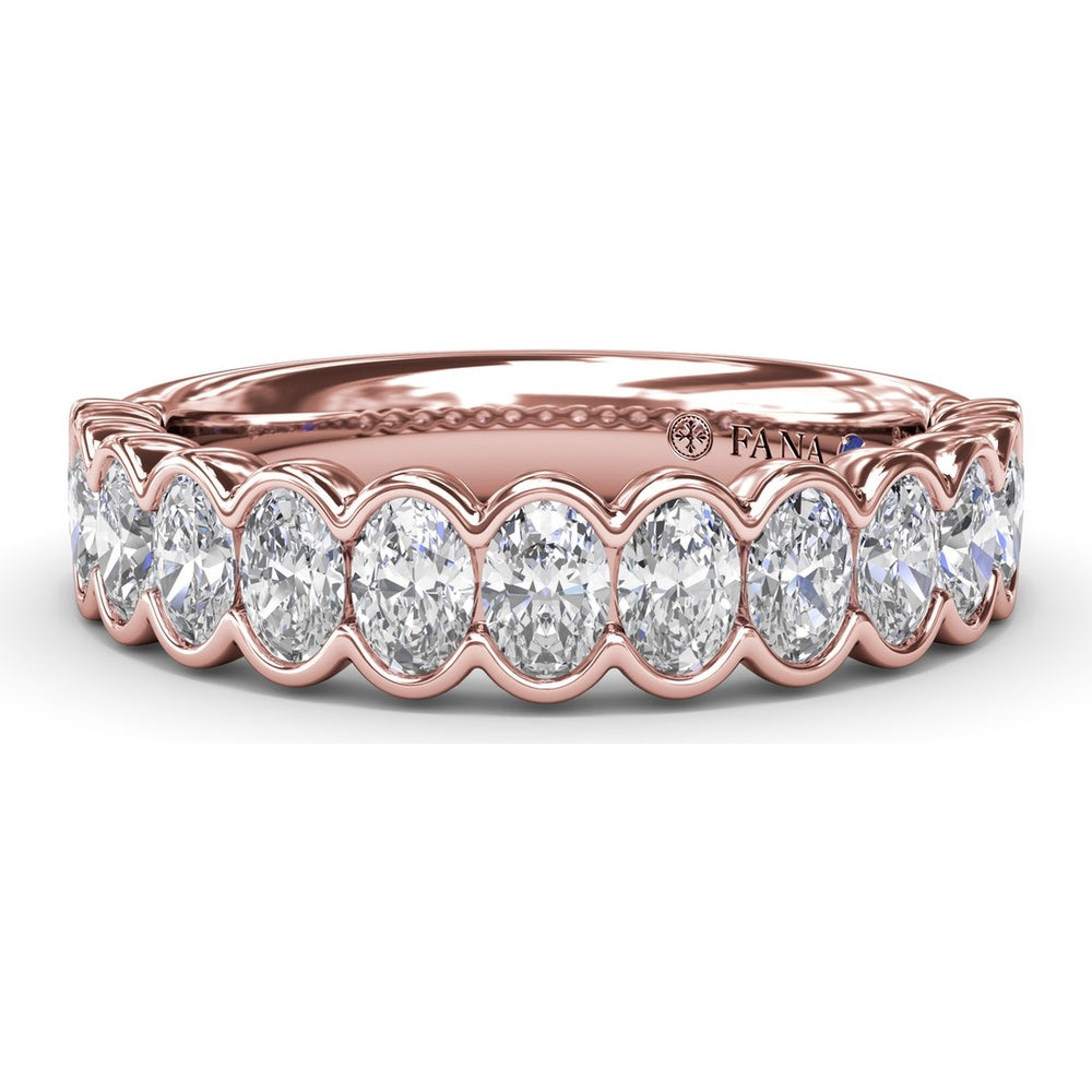 Scalloped Bezel-Set Round Diamond Wedding Band by Fana - 1.30 Carat Total Diamond Weight