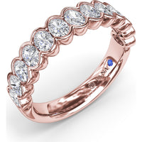 Scalloped Bezel-Set Round Diamond Wedding Band by Fana - 1.30 Carat Total Diamond Weight