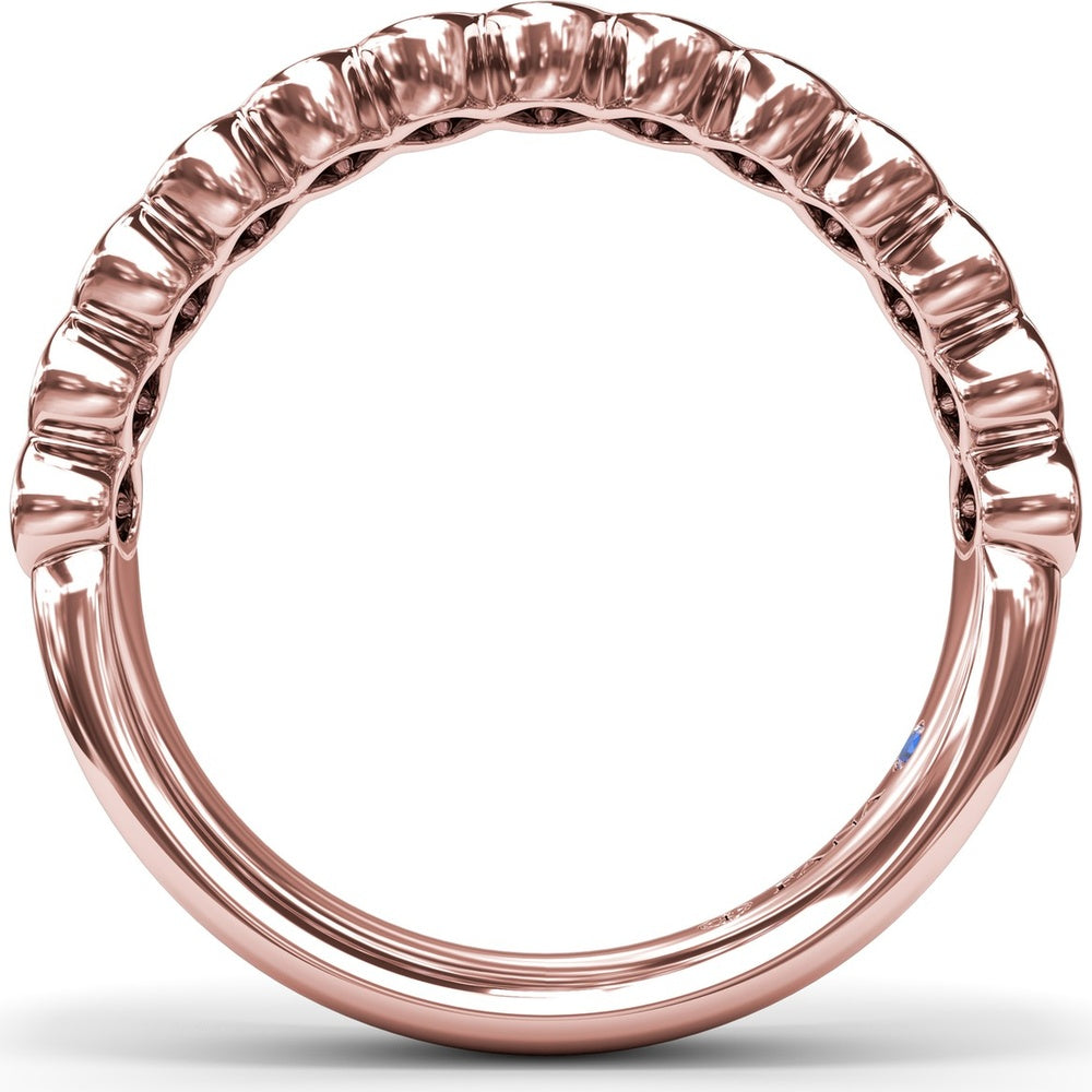 Scalloped Bezel-Set Round Diamond Wedding Band by Fana - 1.30 Carat Total Diamond Weight