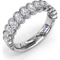 Scalloped Bezel-Set Round Diamond Wedding Band by Fana - 1.30 Carat Total Diamond Weight