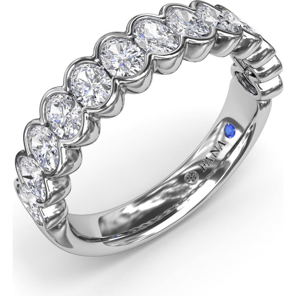 Scalloped Bezel-Set Round Diamond Wedding Band by Fana - 1.30 Carat Total Diamond Weight