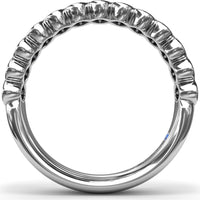 Scalloped Bezel-Set Round Diamond Wedding Band by Fana - 1.30 Carat Total Diamond Weight