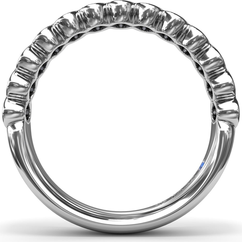 Scalloped Bezel-Set Round Diamond Wedding Band by Fana - 1.30 Carat Total Diamond Weight