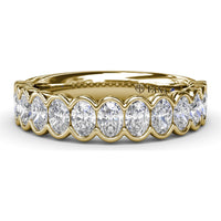 Scalloped Bezel-Set Round Diamond Wedding Band by Fana - 1.30 Carat Total Diamond Weight