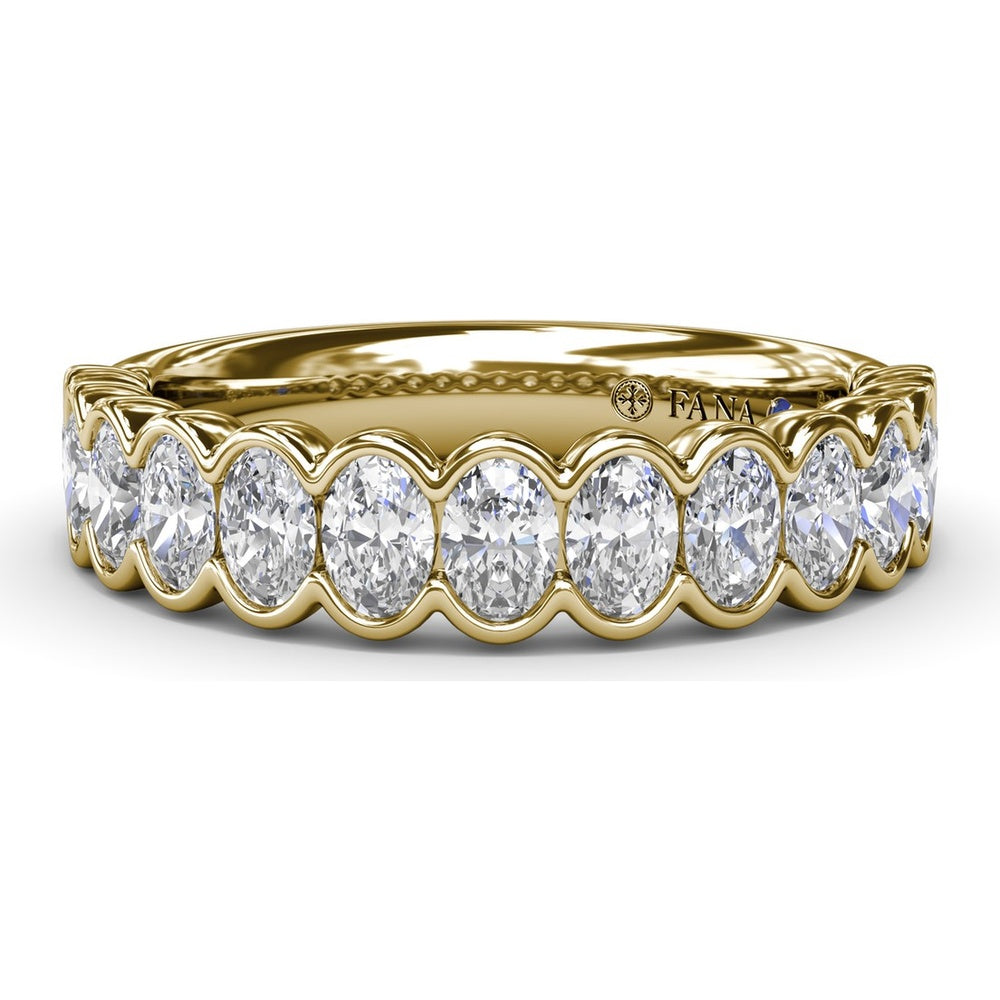Scalloped Bezel-Set Round Diamond Wedding Band by Fana - 1.30 Carat Total Diamond Weight