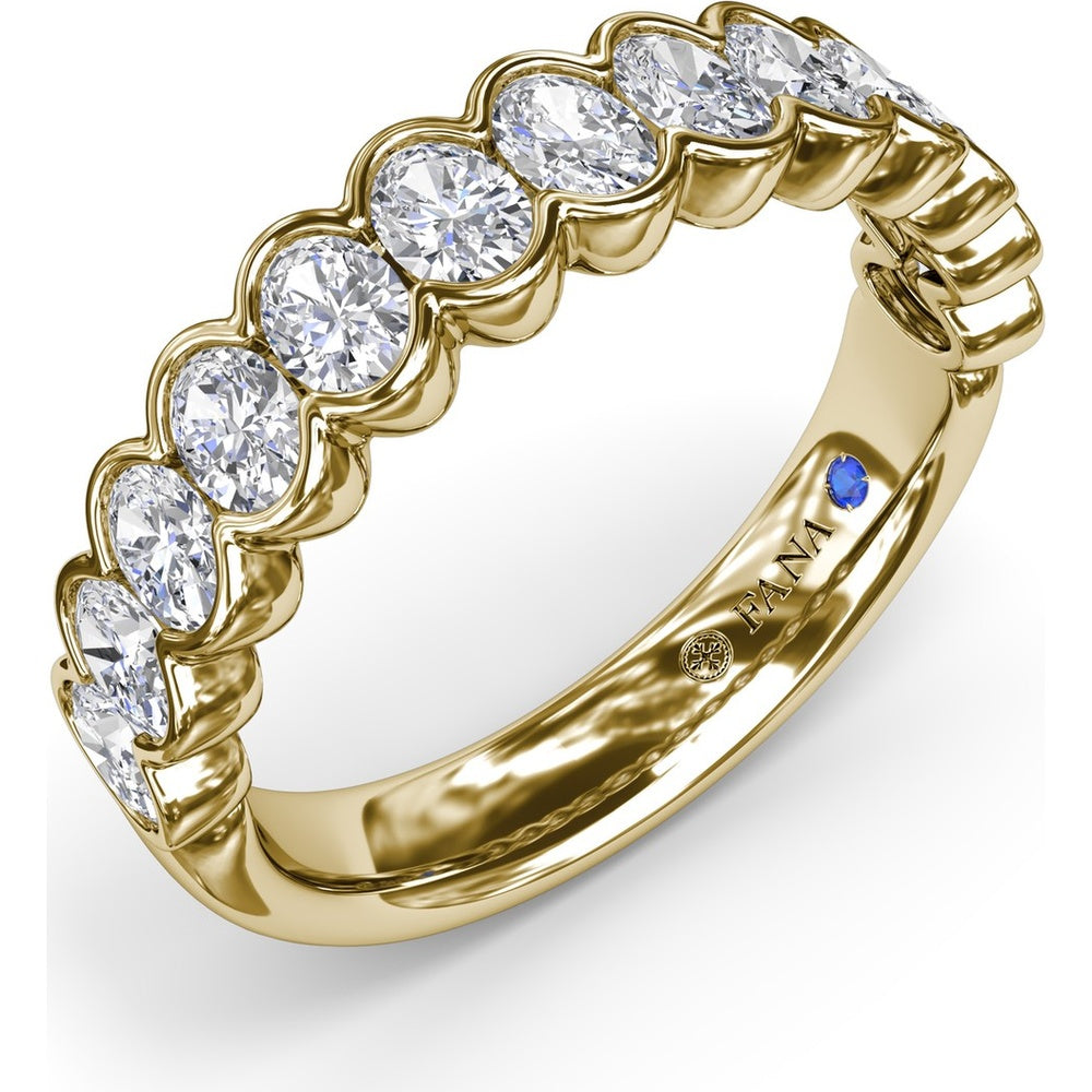 Scalloped Bezel-Set Round Diamond Wedding Band by Fana - 1.30 Carat Total Diamond Weight