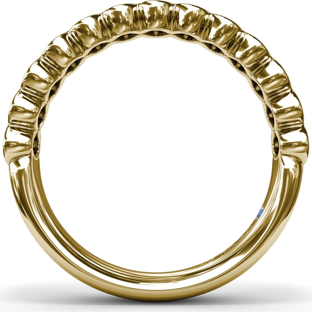 Scalloped Bezel-Set Round Diamond Wedding Band by Fana - 1.30 Carat Total Diamond Weight