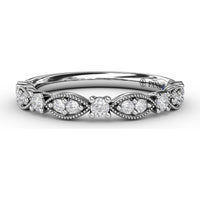 Scalloped Diamond Band with Milgrain Detail by Fana - 0.30 Carat Total Diamond Weight