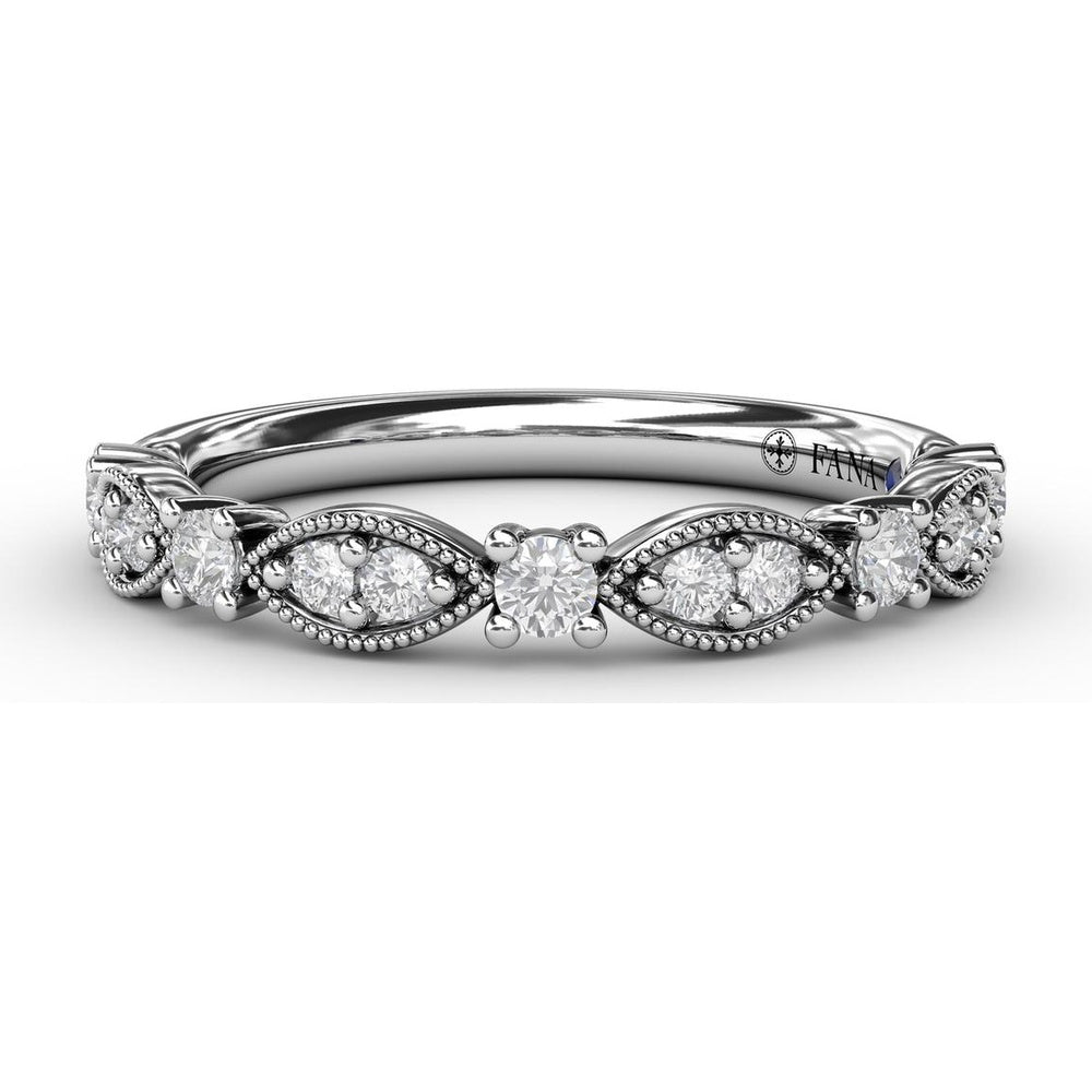 Scalloped Diamond Band with Milgrain Detail by Fana - 0.30 Carat Total Diamond Weight