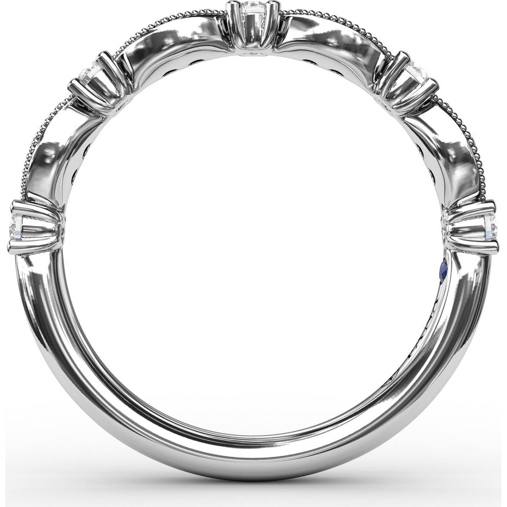 Scalloped Diamond Band with Milgrain Detail by Fana - 0.30 Carat Total Diamond Weight
