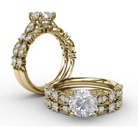 Scalloped Diamond Band with Milgrain Detail by Fana - 0.30 Carat Total Diamond Weight