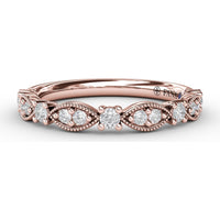 Scalloped Diamond Band with Milgrain Detail by Fana - 0.30 Carat Total Diamond Weight