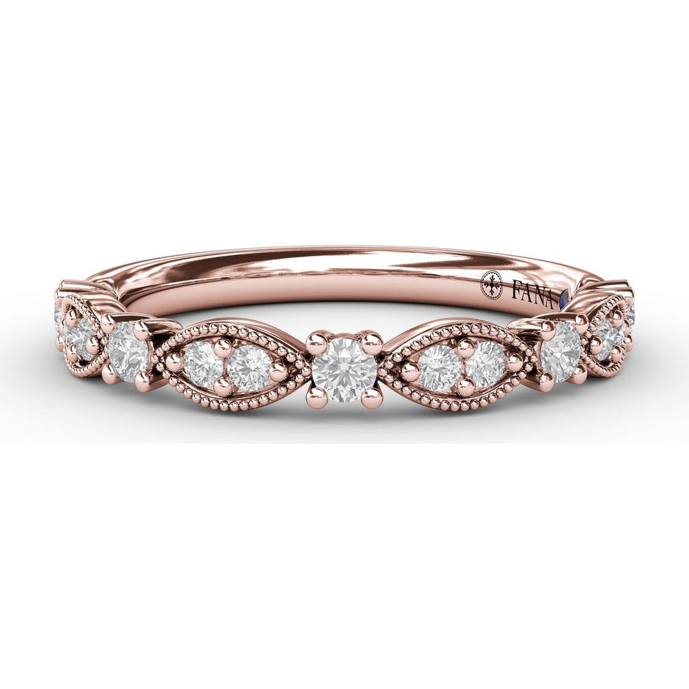 Scalloped Diamond Band with Milgrain Detail by Fana - 0.30 Carat Total Diamond Weight