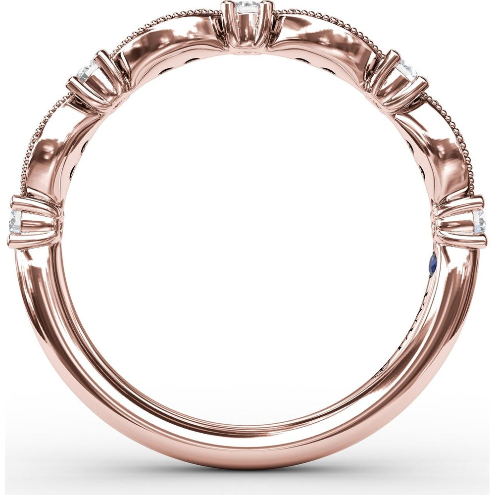 Scalloped Diamond Band with Milgrain Detail by Fana - 0.30 Carat Total Diamond Weight
