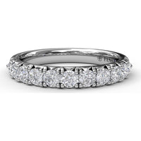 Scalloped Diamond Wedding Band with Prong Set Round Diamonds by Fana - 0.66 Carat Total Diamond Weight