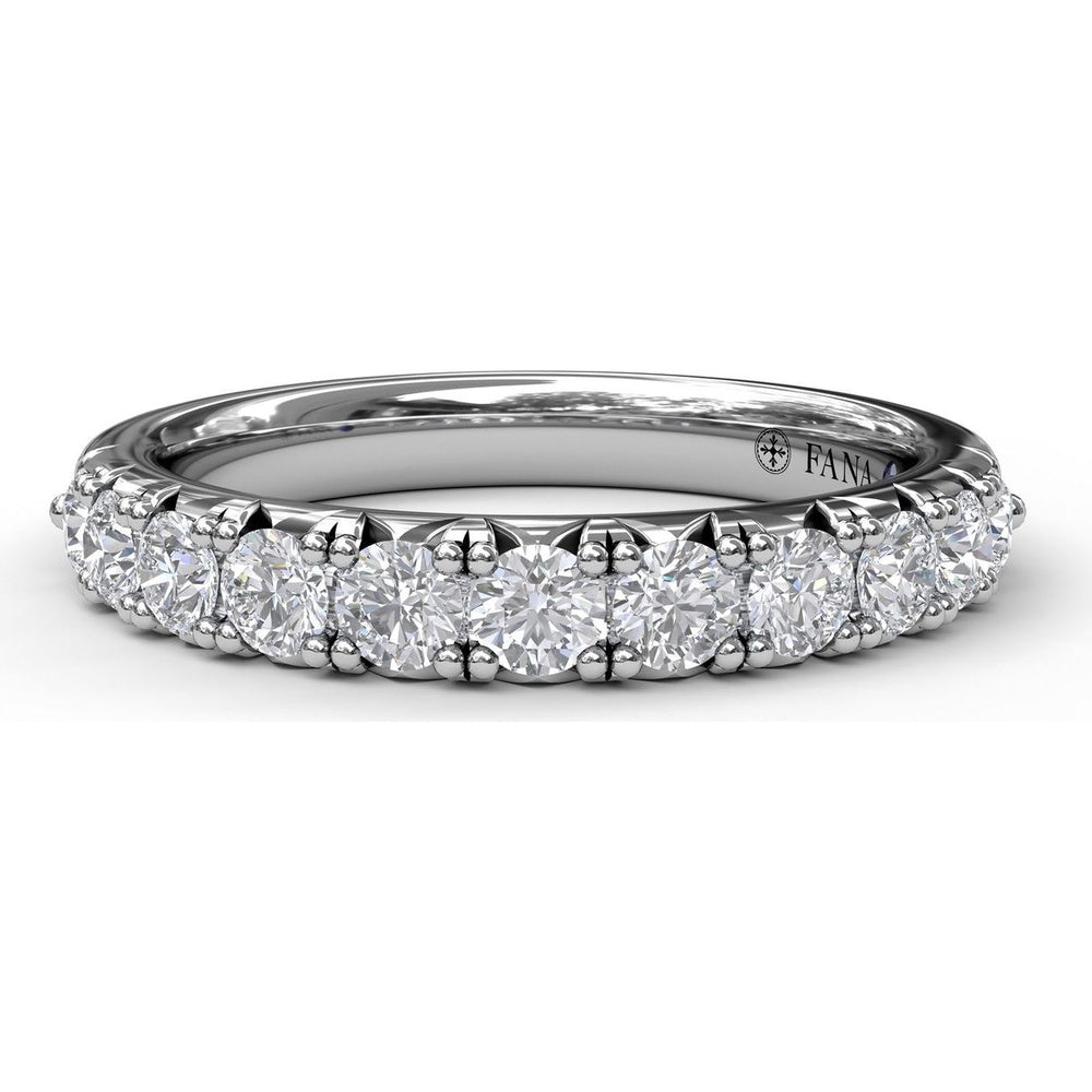 Scalloped Diamond Wedding Band with Prong Set Round Diamonds by Fana - 0.66 Carat Total Diamond Weight