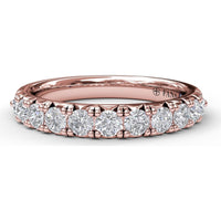 Scalloped Diamond Wedding Band with Prong Set Round Diamonds by Fana - 0.66 Carat Total Diamond Weight