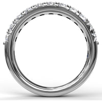 Scalloped Diamond Wedding Band with Prong Set Round Diamonds by Fana - 0.66 Carat Total Diamond Weight