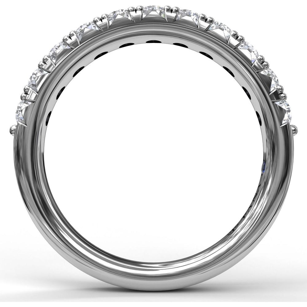 Scalloped Diamond Wedding Band with Prong Set Round Diamonds by Fana - 0.66 Carat Total Diamond Weight