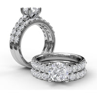 Scalloped Diamond Wedding Band with Prong Set Round Diamonds by Fana - 0.66 Carat Total Diamond Weight