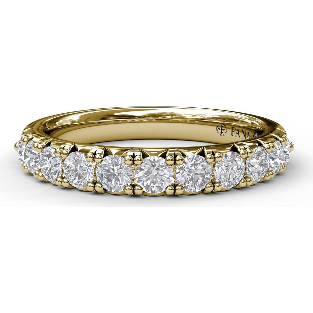 Scalloped Diamond Wedding Band with Prong Set Round Diamonds by Fana - 0.66 Carat Total Diamond Weight