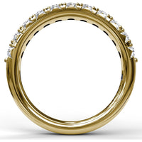 Scalloped Diamond Wedding Band with Prong Set Round Diamonds by Fana - 0.66 Carat Total Diamond Weight