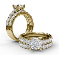 Scalloped Diamond Wedding Band with Prong Set Round Diamonds by Fana - 0.66 Carat Total Diamond Weight