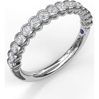 Scalloped Partial Bezel Set Round Diamond Band by Fana - 0.45 Carat Total Diamond Weight