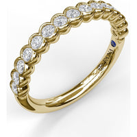 Scalloped Partial Bezel Set Round Diamond Band by Fana - 0.45 Carat Total Diamond Weight