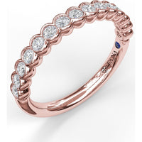 Scalloped Partial Bezel Set Round Diamond Band by Fana - 0.45 Carat Total Diamond Weight