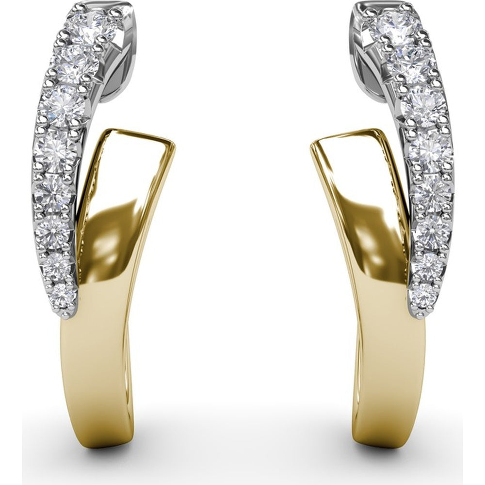 Sculptural Hoop Earrings with Pavé Set Round Diamonds by Fana - 0.21 Carat Total Diamond Weight