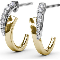 Sculptural Hoop Earrings with Pavé Set Round Diamonds by Fana - 0.21 Carat Total Diamond Weight