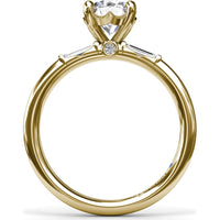Semi-Mount Engagement Ring with Tapered Baguette Diamond Shoulders by Fana - 0.16 Carat Total Diamond Weight