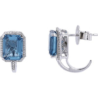 Serene 10K White Gold 5.75 Carat London Blue Topaz Earrings
