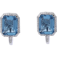 Serene 10K White Gold 5.75 Carat London Blue Topaz Earrings