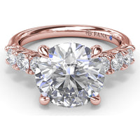 Seven-Stone Round Diamond Engagement Ring Setting with Openwork Gallery by Fana - 0.56 Carat Total Diamond Weight