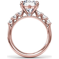 Seven-Stone Round Diamond Engagement Ring Setting with Openwork Gallery by Fana - 0.56 Carat Total Diamond Weight